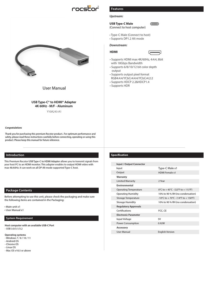 Rocstor Y10A243-A1 User manual