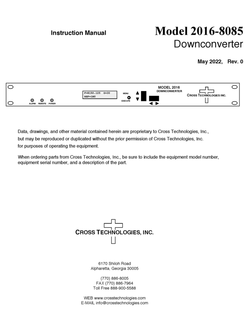 Cross Technologies 2016-8085 User manual