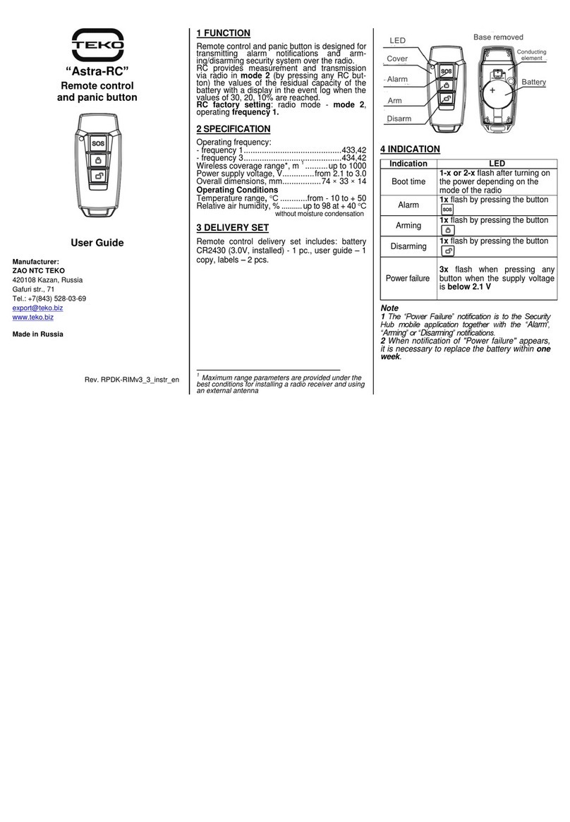 teko Astra-RC User manual