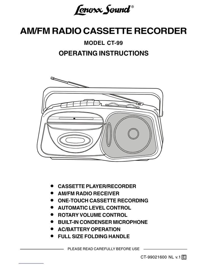 Lenoxx Sound CT-99 operating instructions