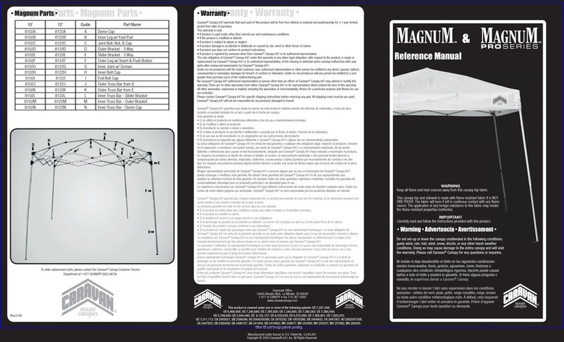 Caravan canopy MAGNUM Series Reference manual
