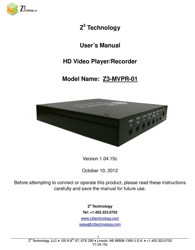 Z3 Technology Z3-MVPR-01 User manual