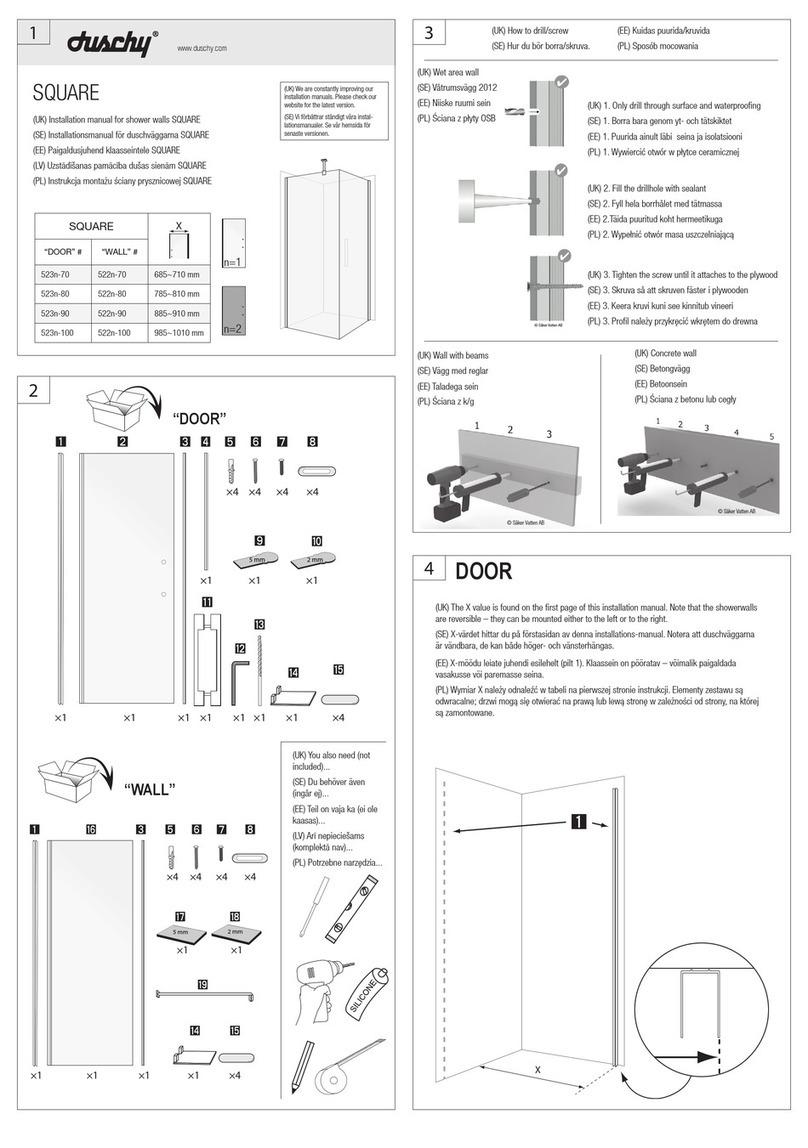 DUSCHY Square installation manual