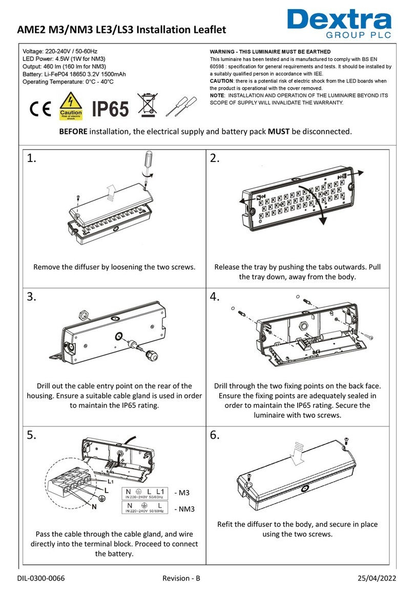 Dextra AME2 M3 LE3 Installation leaflet
