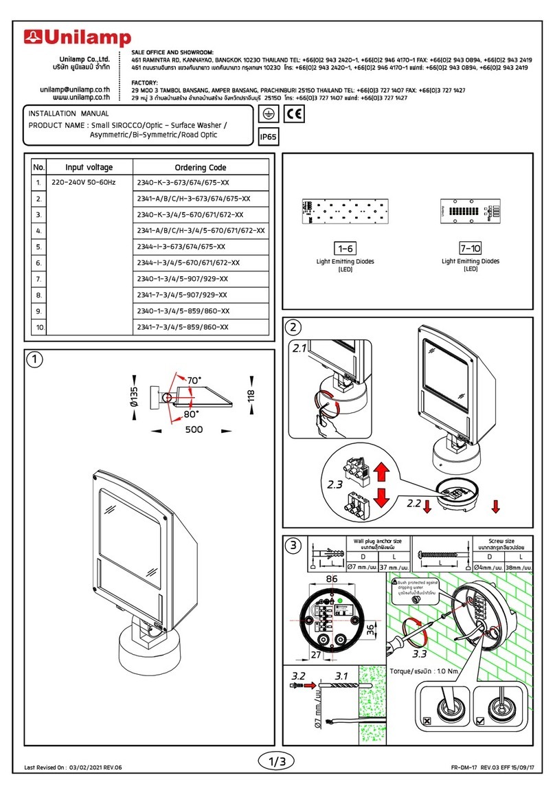 Unilamp SIROCCO User manual Unilamp SIROCCO User manual