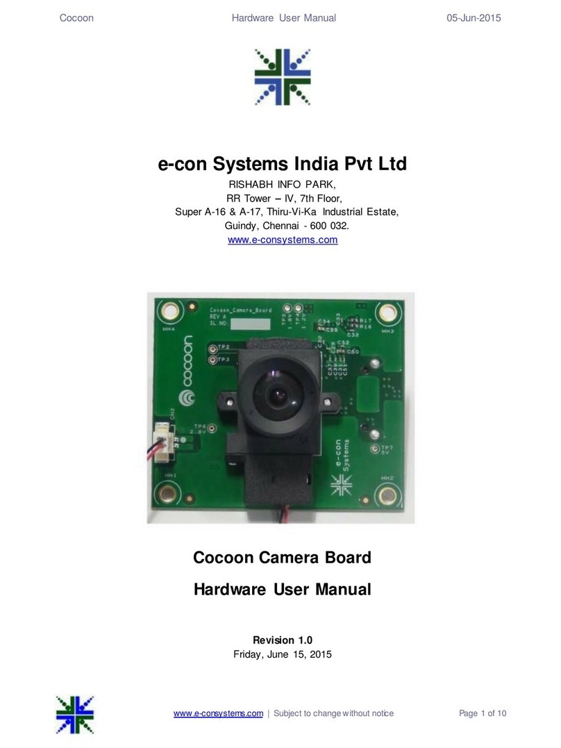 e-con Systems Cocoon Camera Board Instructions for use