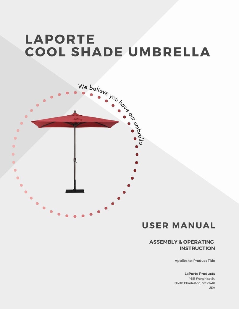 LAPORTE COOL SHADE UMBRELLA user manual
