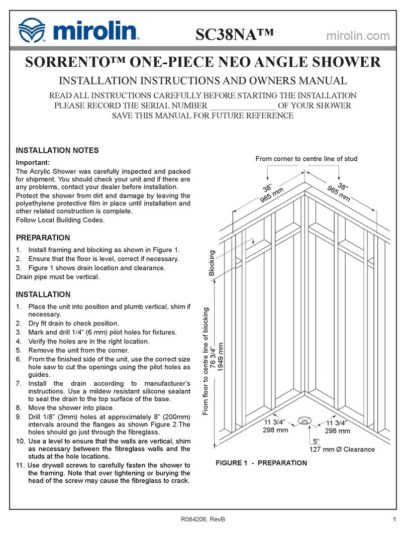Mirolin SORRENTO NEO Quick start guide