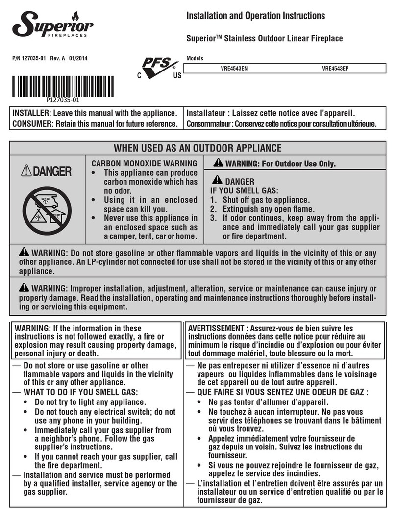 Superior Fireplaces VRE4543EP Installation & operation instructions