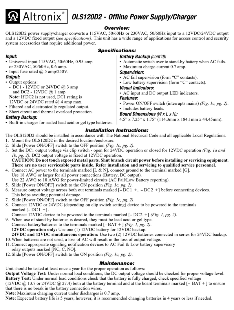 Altronix OLS120D2 User manual