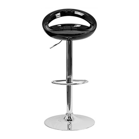 Belnick Contemporary Plastic Adjustable Height Barstool with Rounded Cutout Back and Chrome... User manual