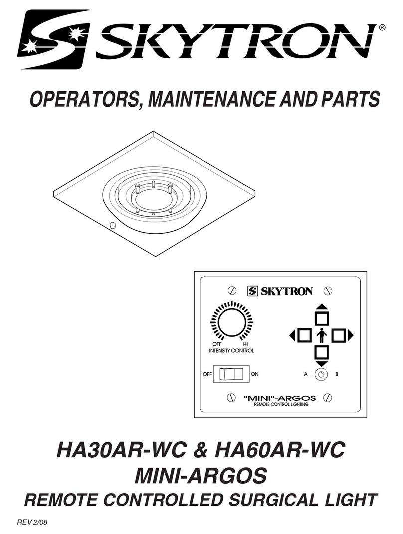 Skytron HA30AR-WC Operator, maintenance and parts manual