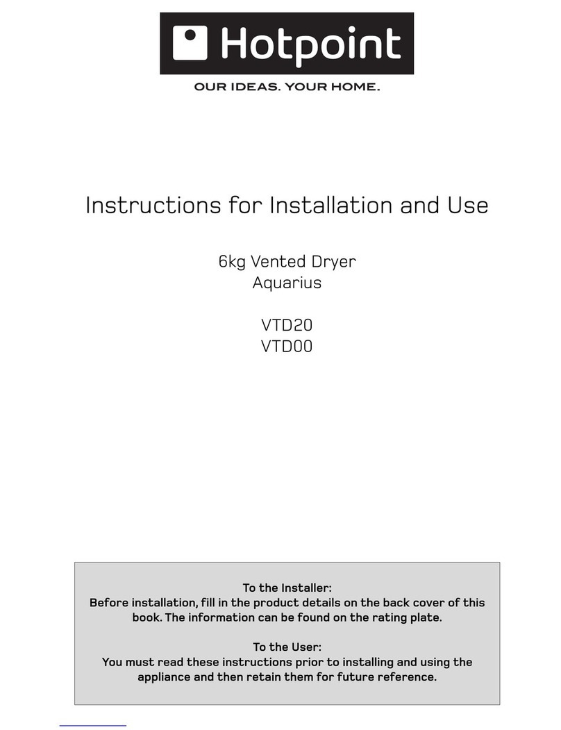Hotpoint Aquarius VTD00 User manual