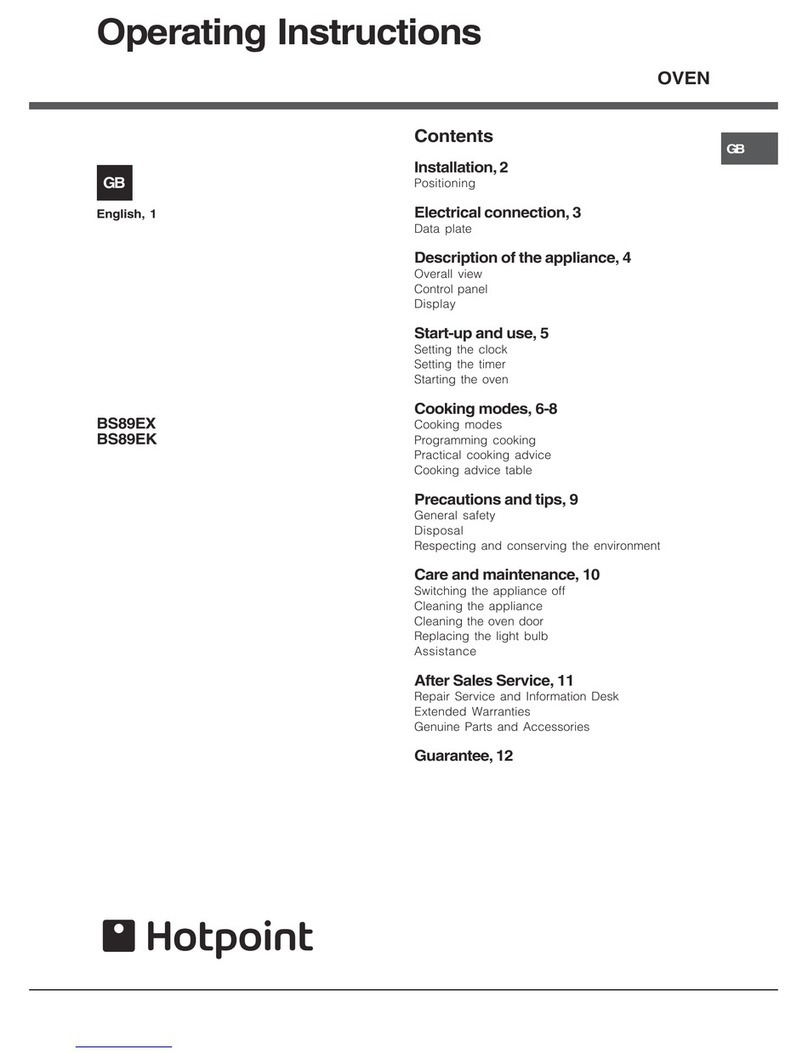 Hotpoint BS89EX operating instructions