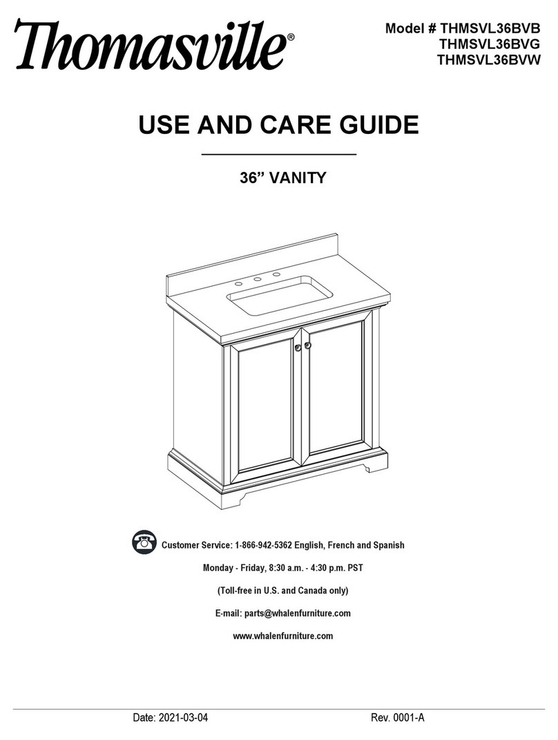 Thomasville Portage THMSVL36BVB Use and care guide Thomasville Portage THMSVL36BVB Use and care guide