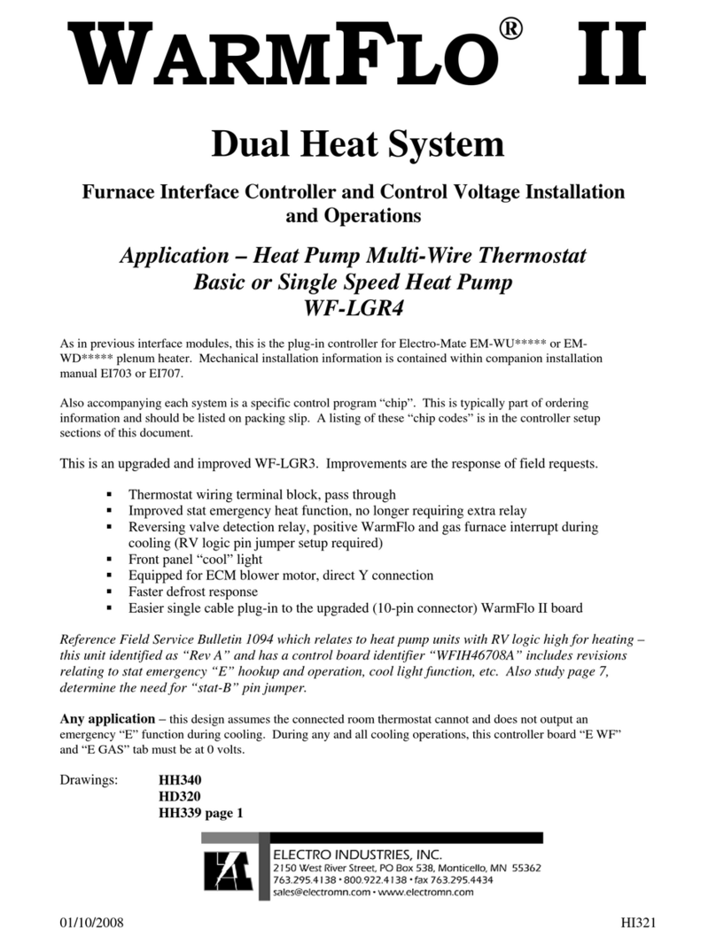 Electro Industries WARMFLO II Owner's manual