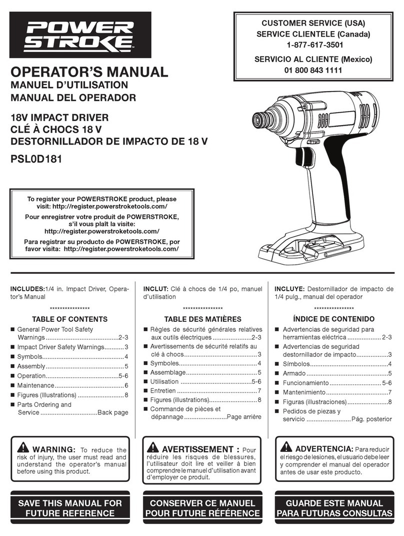 RIDGID Power Stroke PSL0D181 Operator's manual