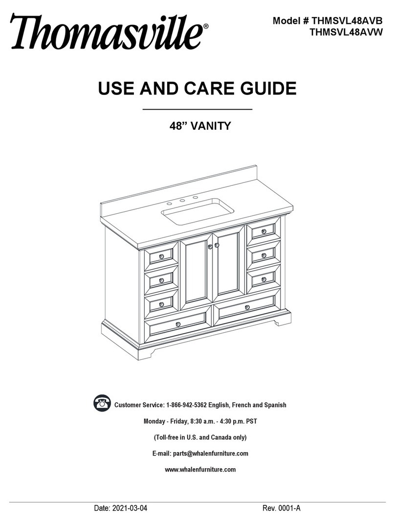 Thomasville Amherst THMSVL48AVB Use and care guide