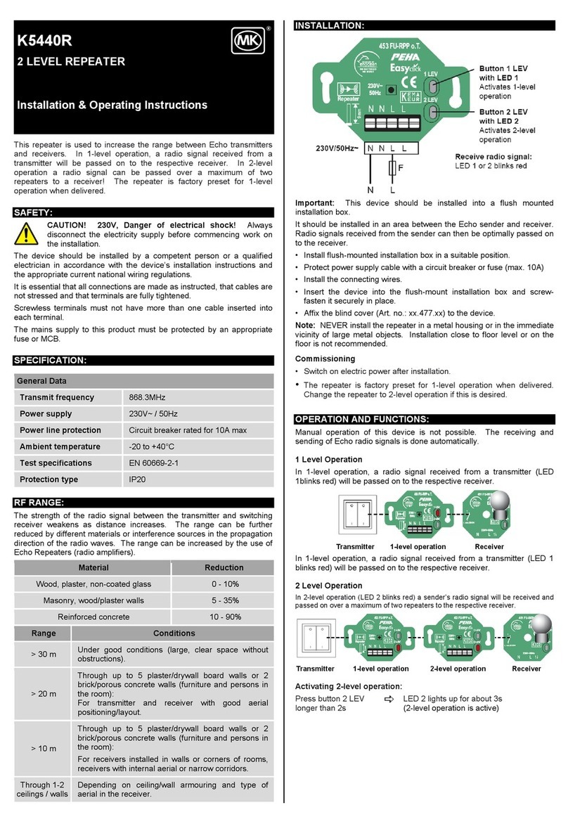 MK K5440R Installation & operating instructions
