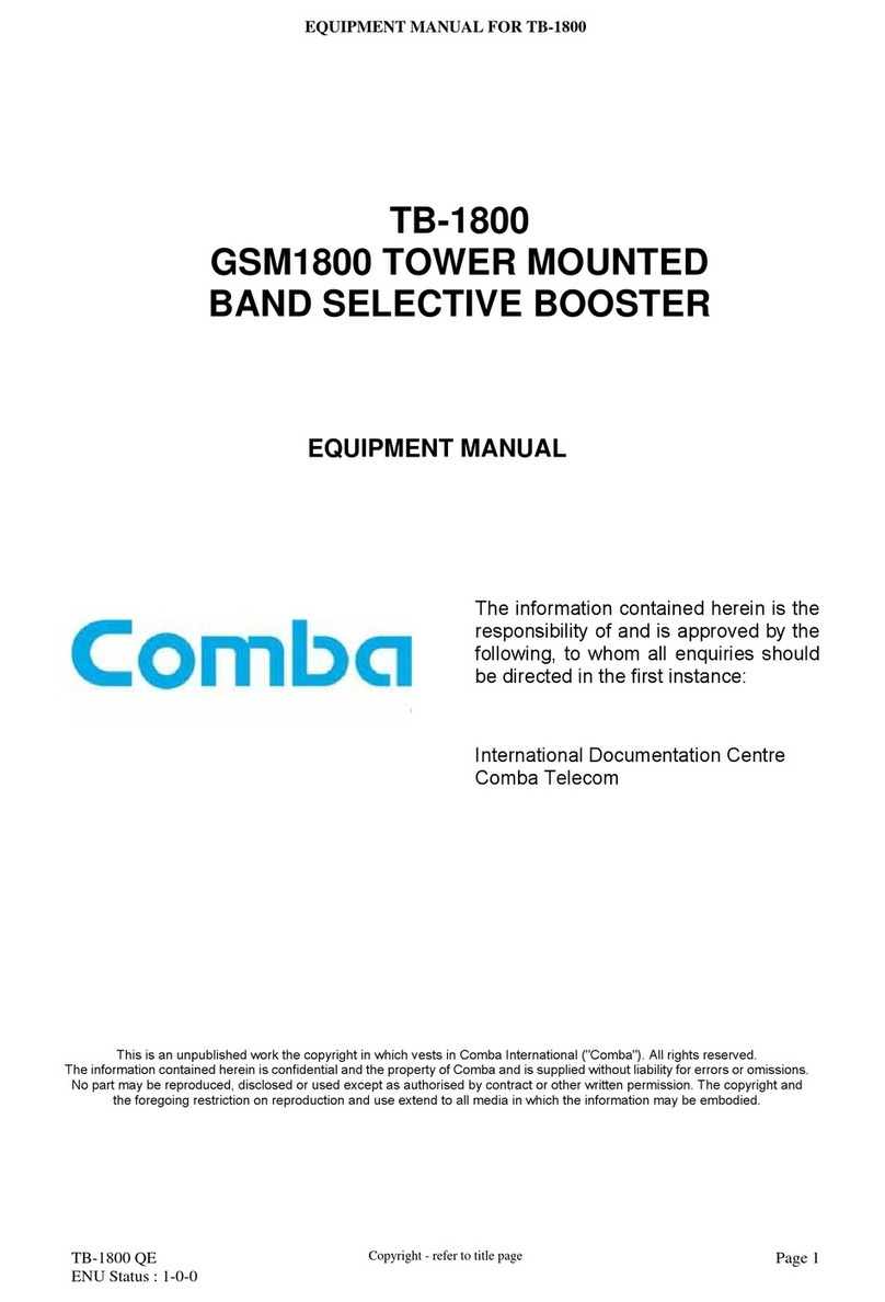 COMBA TB-1800 Equipment manual