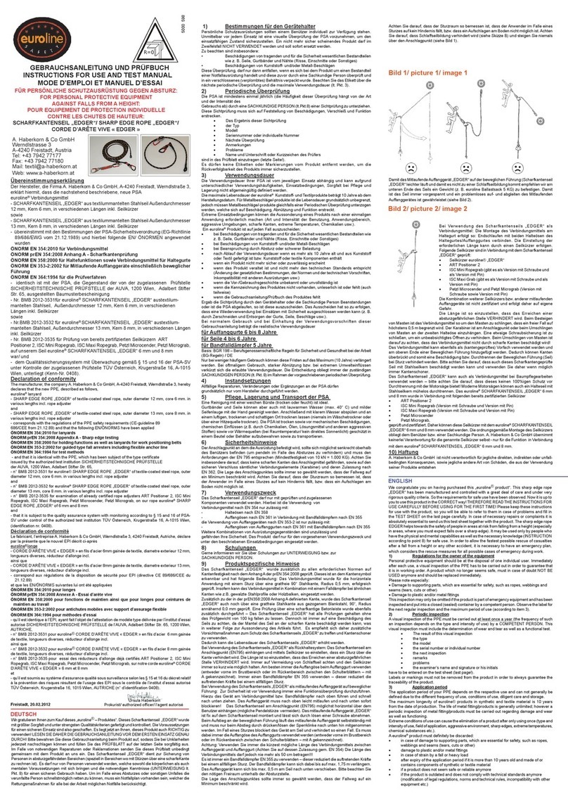 HABERKORN Euroline EDGER INSTRUCTIONS FOR USE AND TEST MANUAL HABERKORN Euroline EDGER INSTRUCTIONS FOR USE AND TEST MANUAL