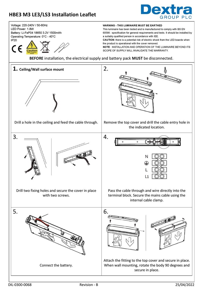 Dextra HBE3 M3 LE3 Installation leaflet