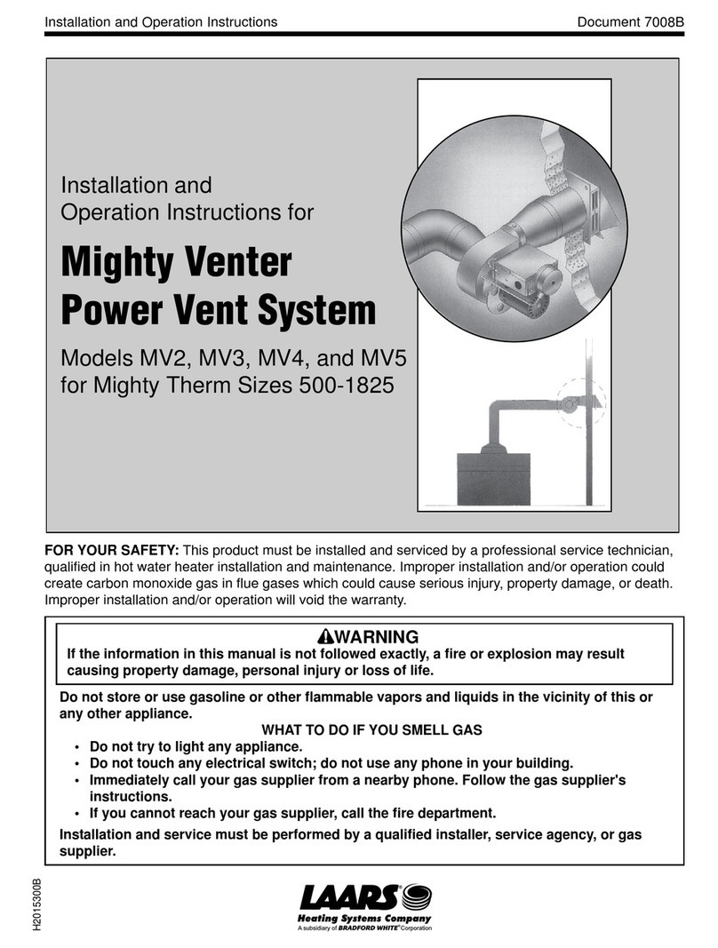 Laars MV2 Installation & operation instructions