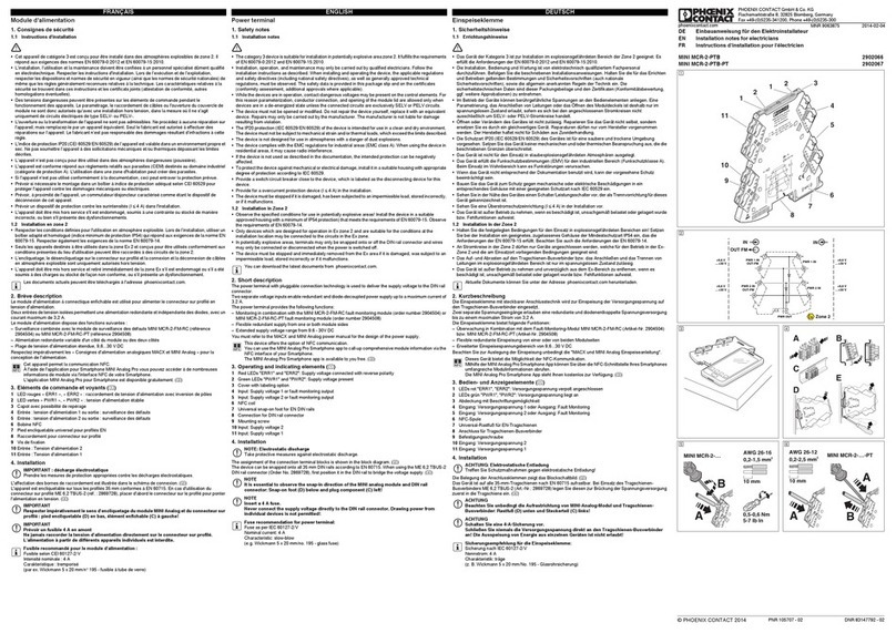 Phoenix Contact MINI MCR-2-PTB Installation notes