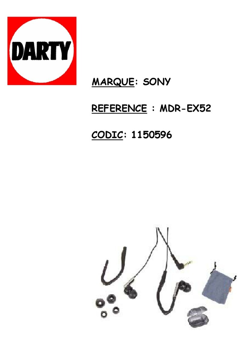 Sony MDR-EX52LP operating instructions