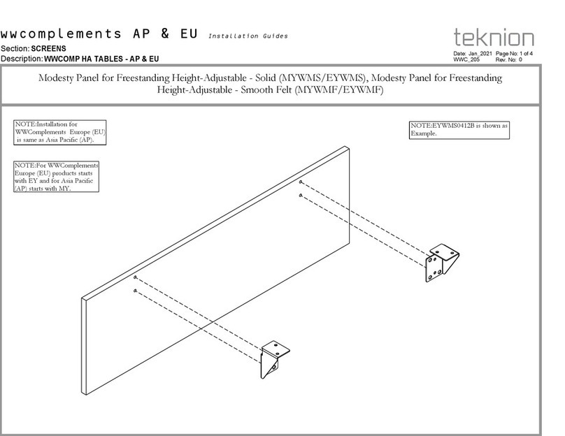 Teknion MYWMS Operating and maintenance instructions