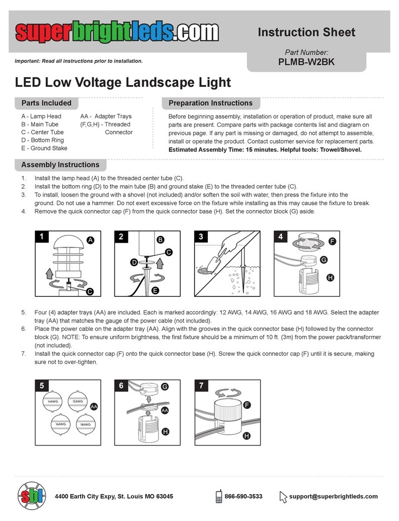 superbrightleds PLMB-W2BK instruction sheet