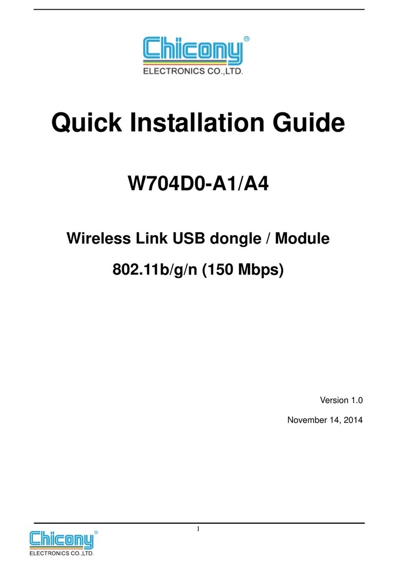 Chicony Electronics W704D0-A1 Quick installation guide Chicony Electronics W704D0-A1 Quick installation guide