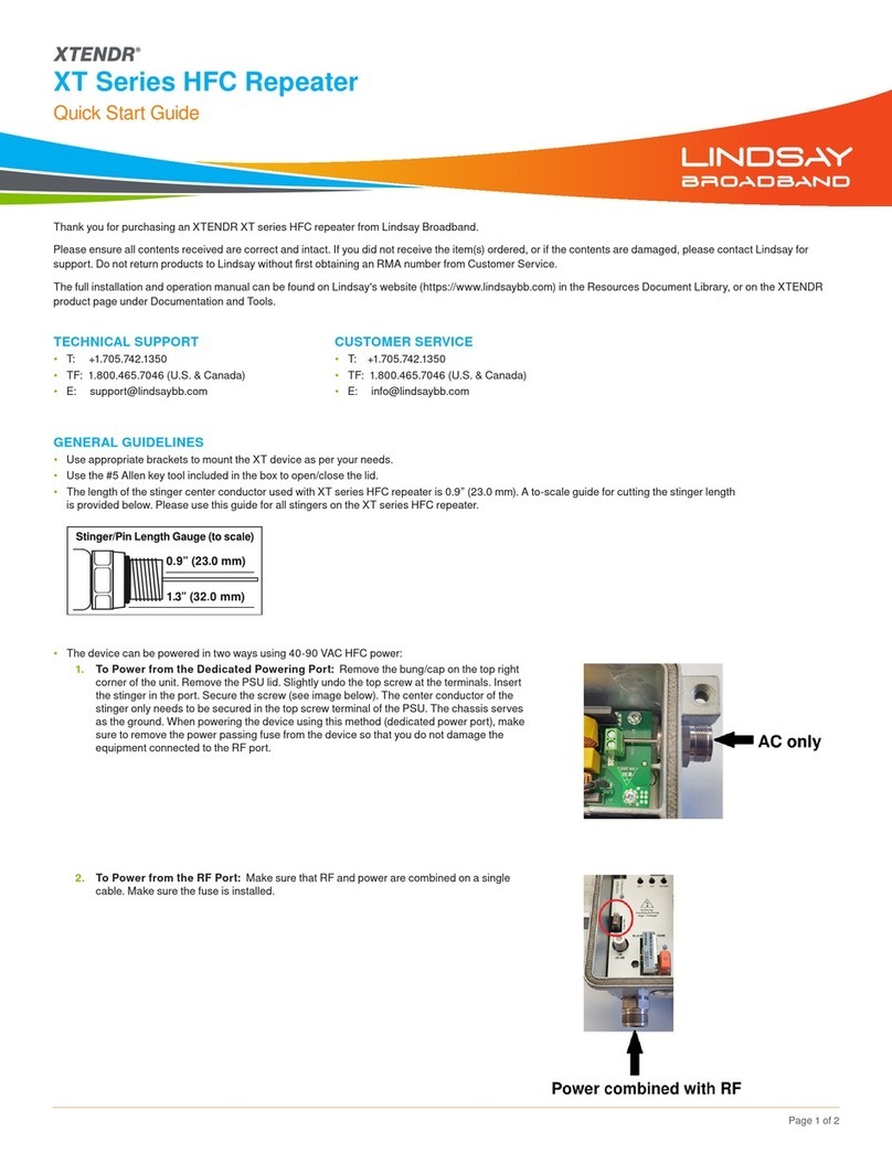Lindsay Broadband XTENDR XT Series User manual