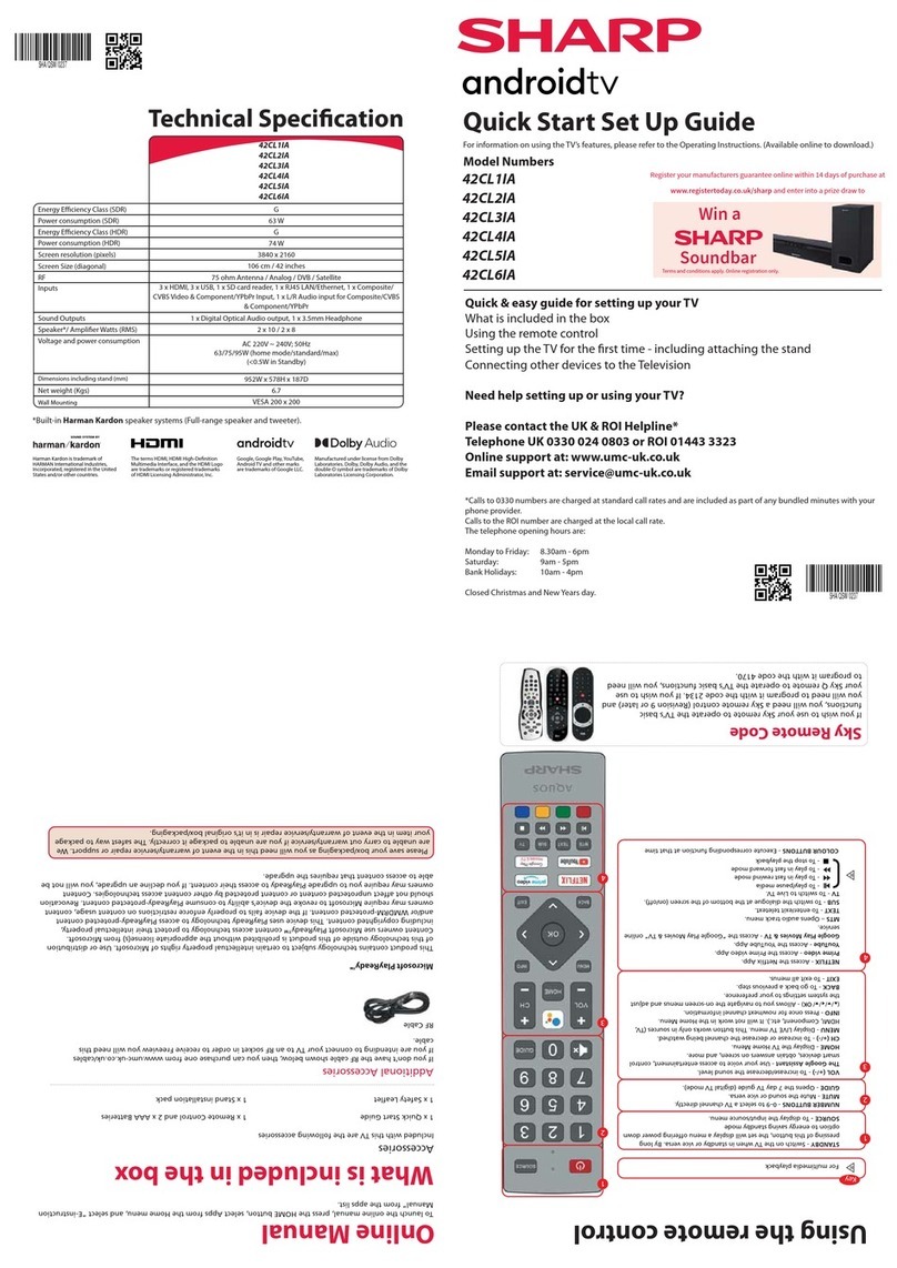 Sharp 42CL1IA User manual