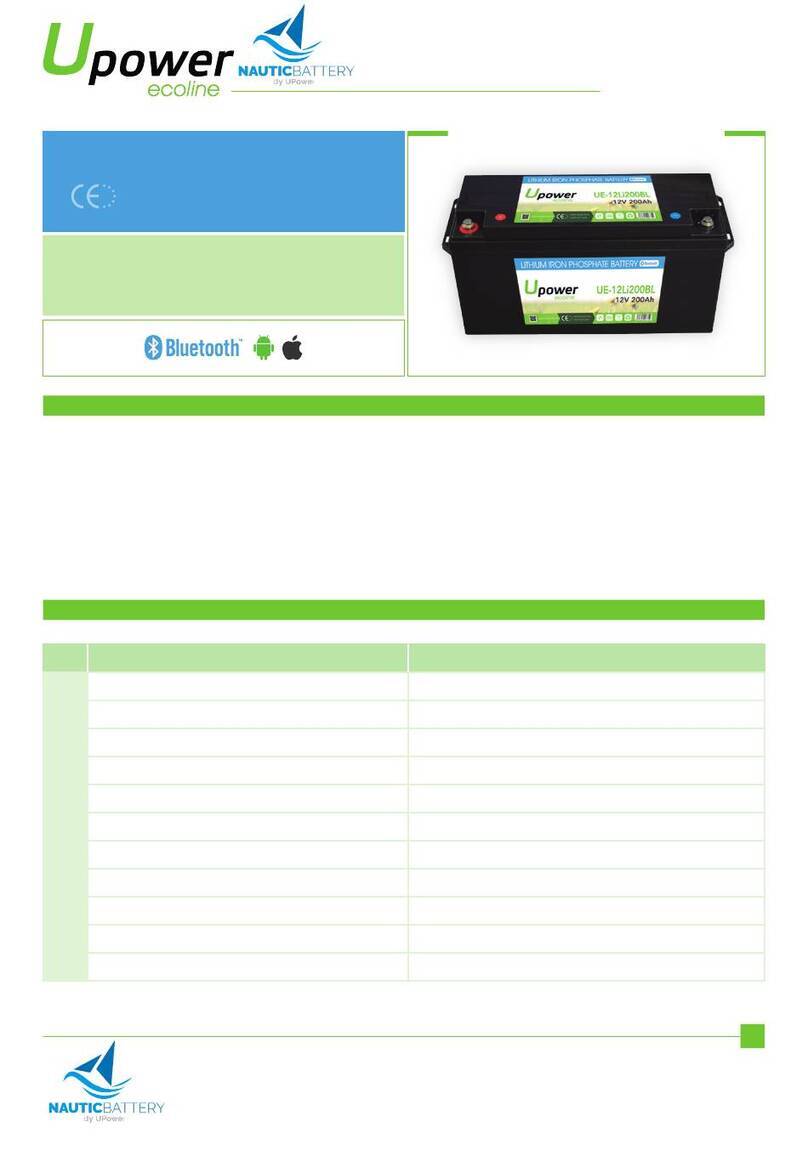 UPOWER Ecoline NauticBattery NA-12Li200BL quick start guide