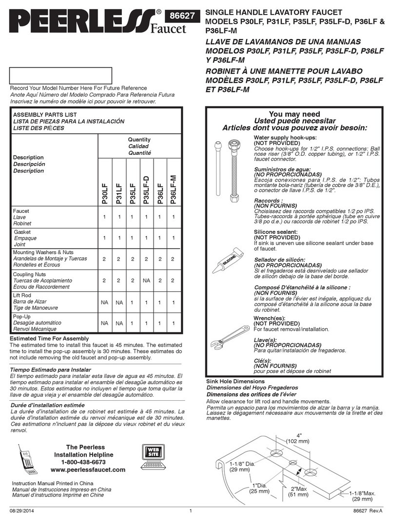 PEERLESS P30LF quick start guide