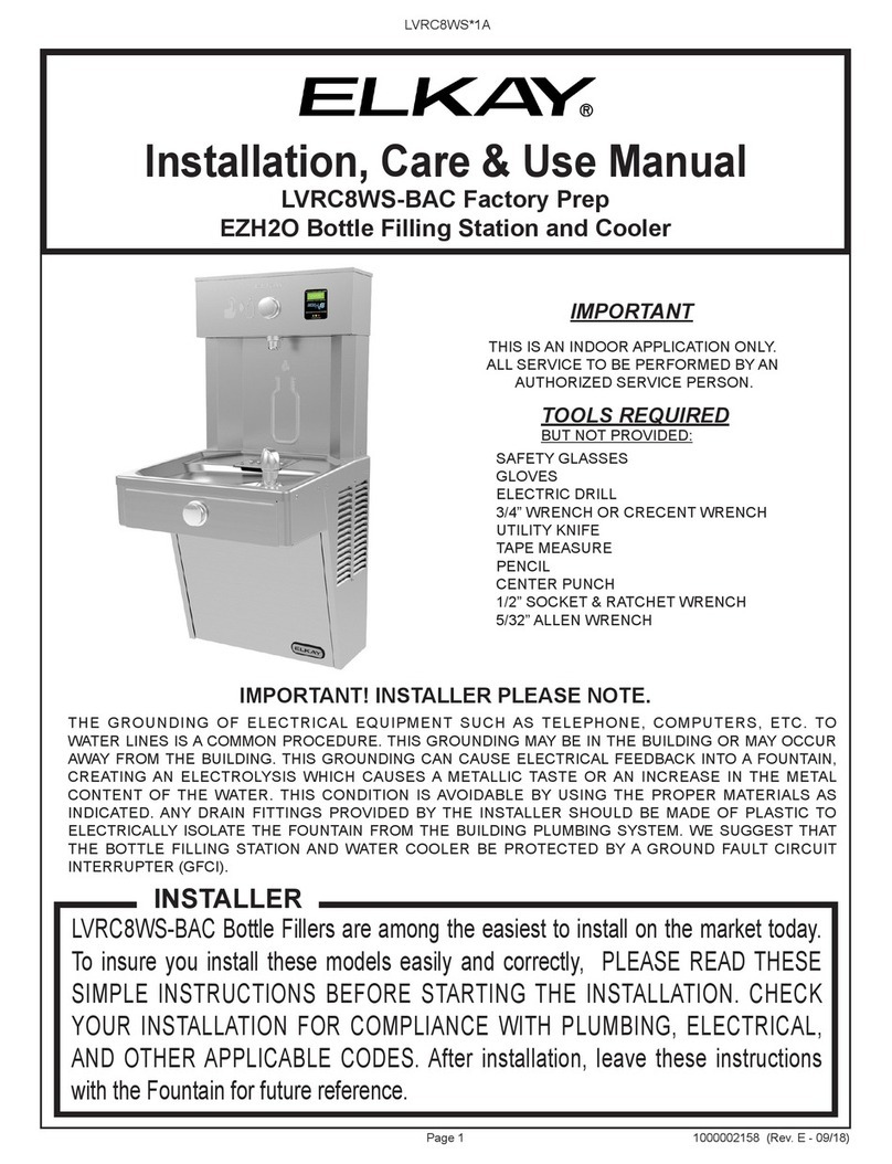 Elkay LZWSRK -EZH2O Installation, care & use manual