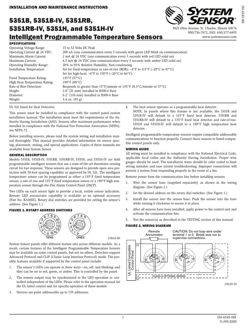 System Sensor 5351B Installation and maintenance instructions