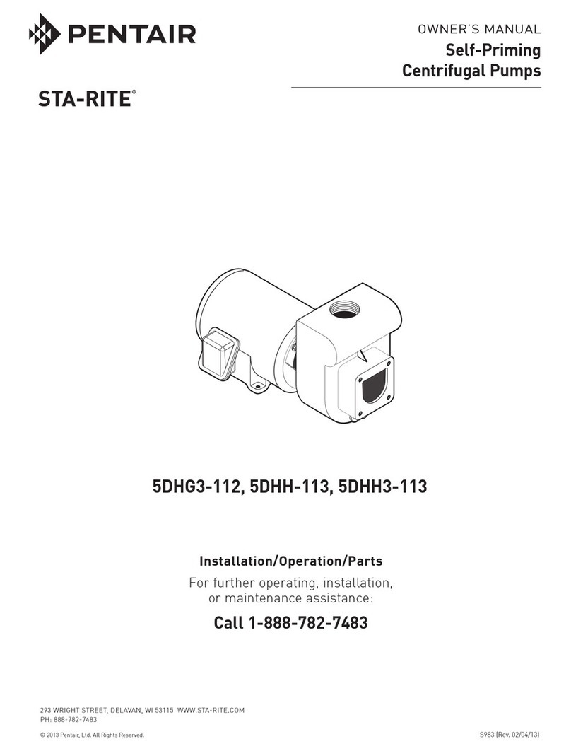 Pentair STA-RITE 5DHG3-112 User manual Pentair STA-RITE 5DHG3-112 User manual