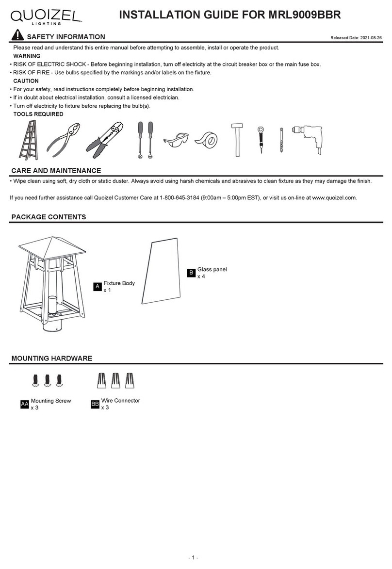 Quoizel MRL9009BBR User manual