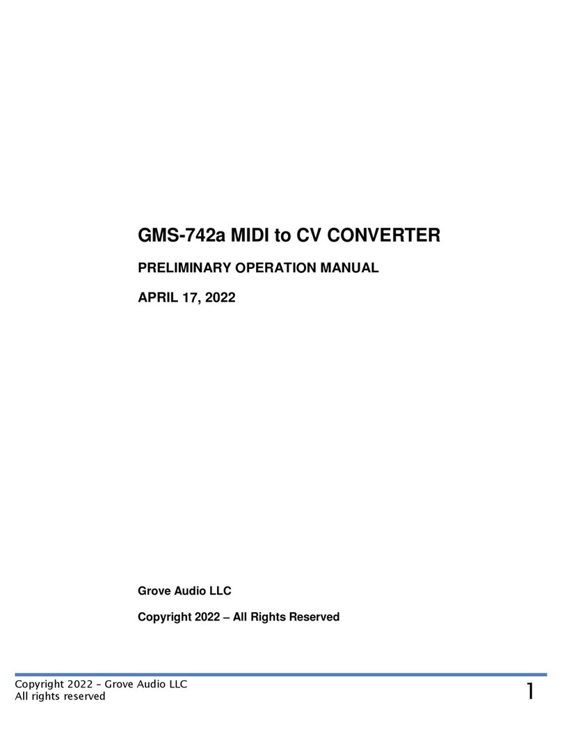 Grove Audio GMS-742a MIDI Preliminary operation manual