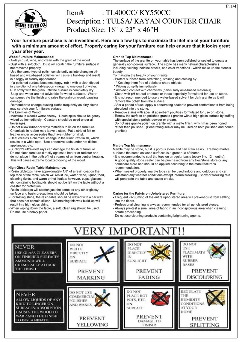 Steve Silver TL400CC User manual Steve Silver TL400CC User manual