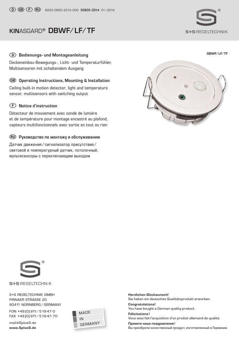 S+S Regeltechnik KINASGARD DBWF Operating Instructions, Mounting & Installation