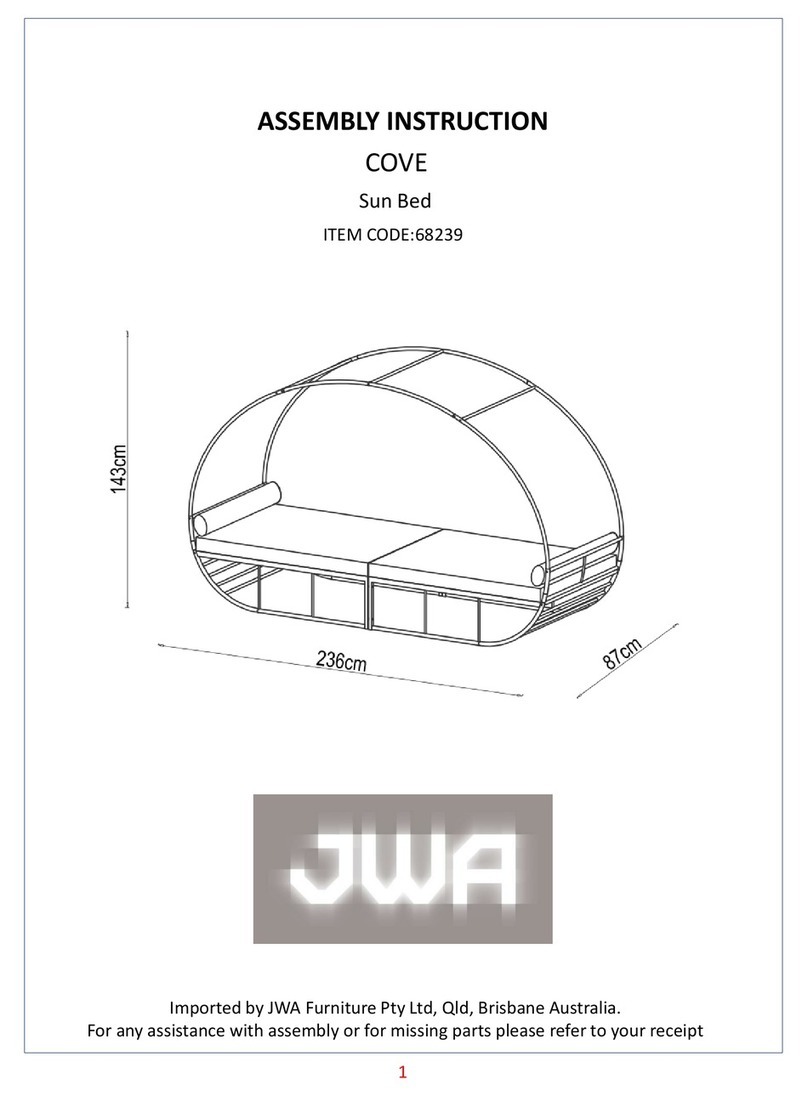 JWA COVE Sun Bed 68239 Assembly instruction JWA COVE Sun Bed 68239 Assembly instruction