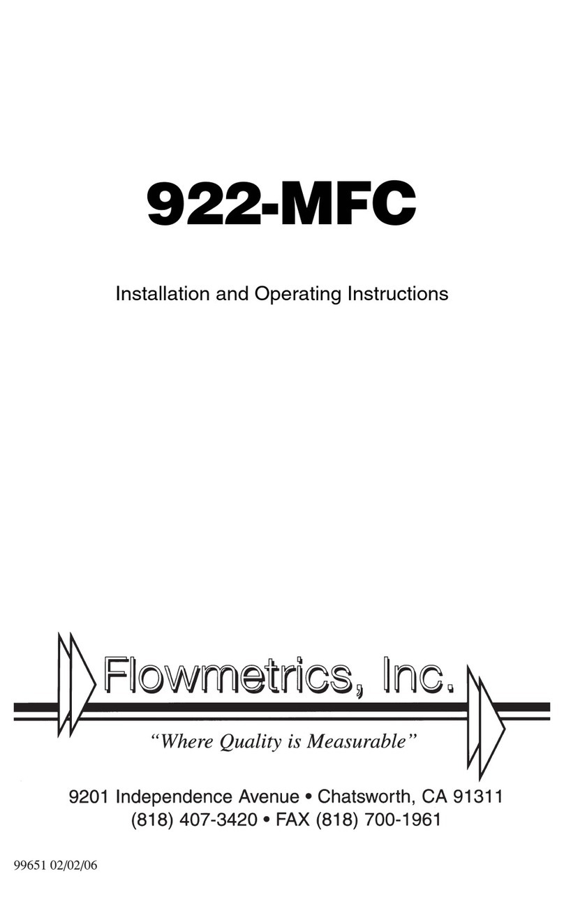 Flowmetrics 922-MFC Installation and operating instructions