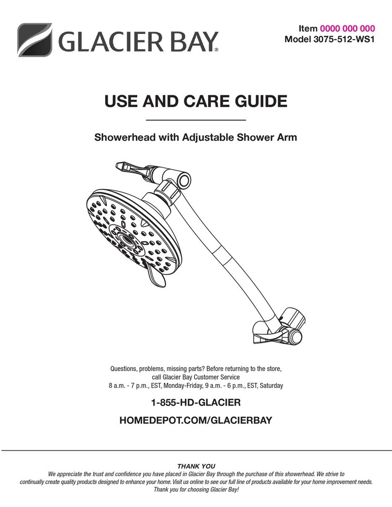 Glacier bay 3075-512-WS1 Use and care guide
