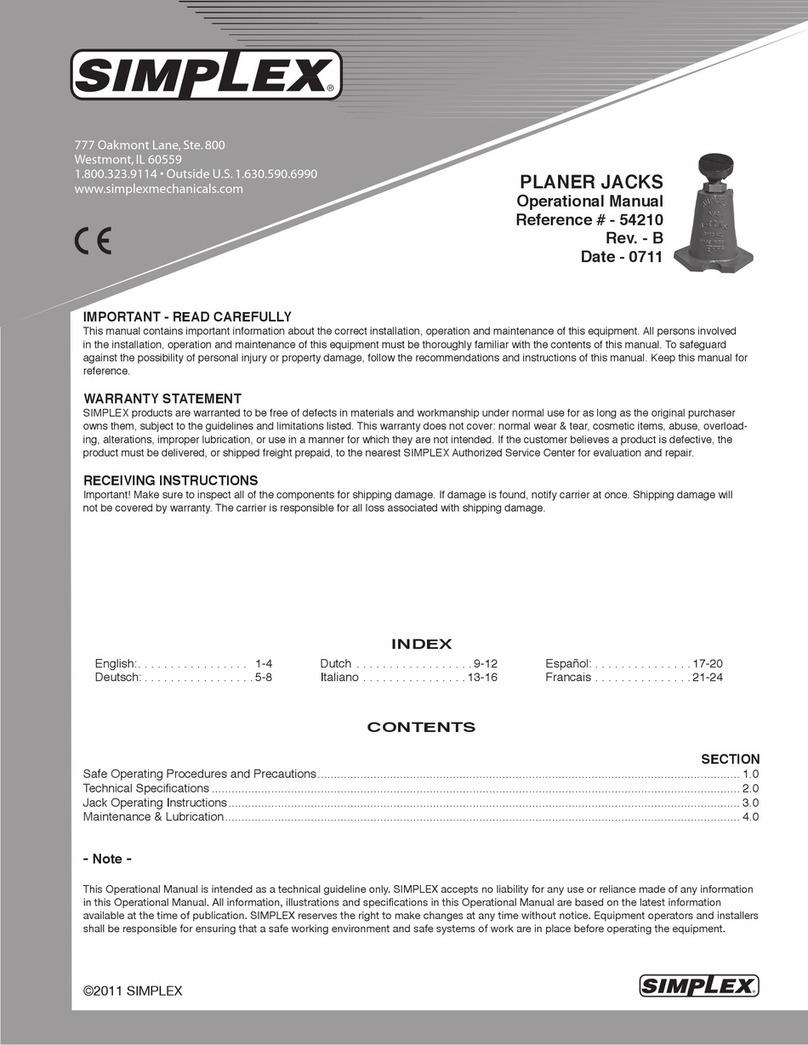 Simplex PJ1P Operational manual