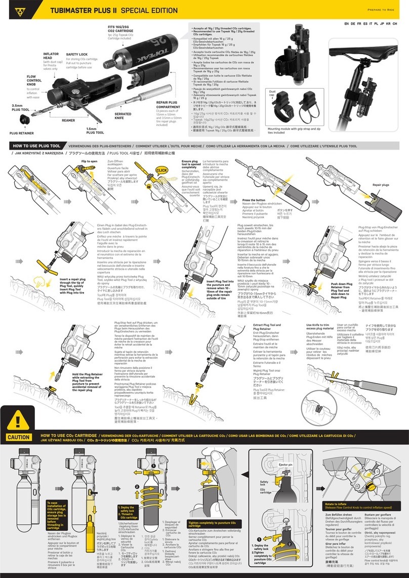 Topeak TUBIMASTER PLUS II quick start guide
