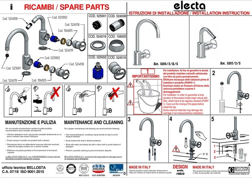 BELLOSTA electa 5205/2/A/S Installation instruction BELLOSTA electa 5205/2/A/S Installation instruction