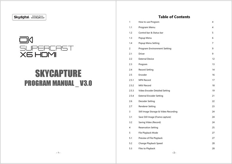 Skydigital SKYCAPTURE SUPERCAST X6 HDMI Program manual